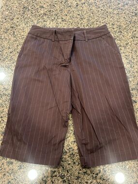 Worthington Dark Brown Pinstripe Bermuda Shorts